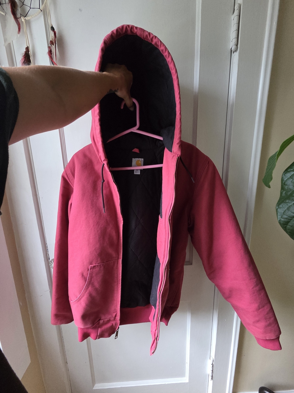 Womens Pink Quilted-Lined Hooded Jacket - Carhartt